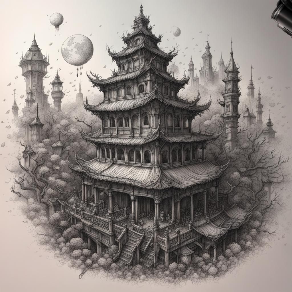 Detailed Pen Illustration in Kerby Rosanes Style