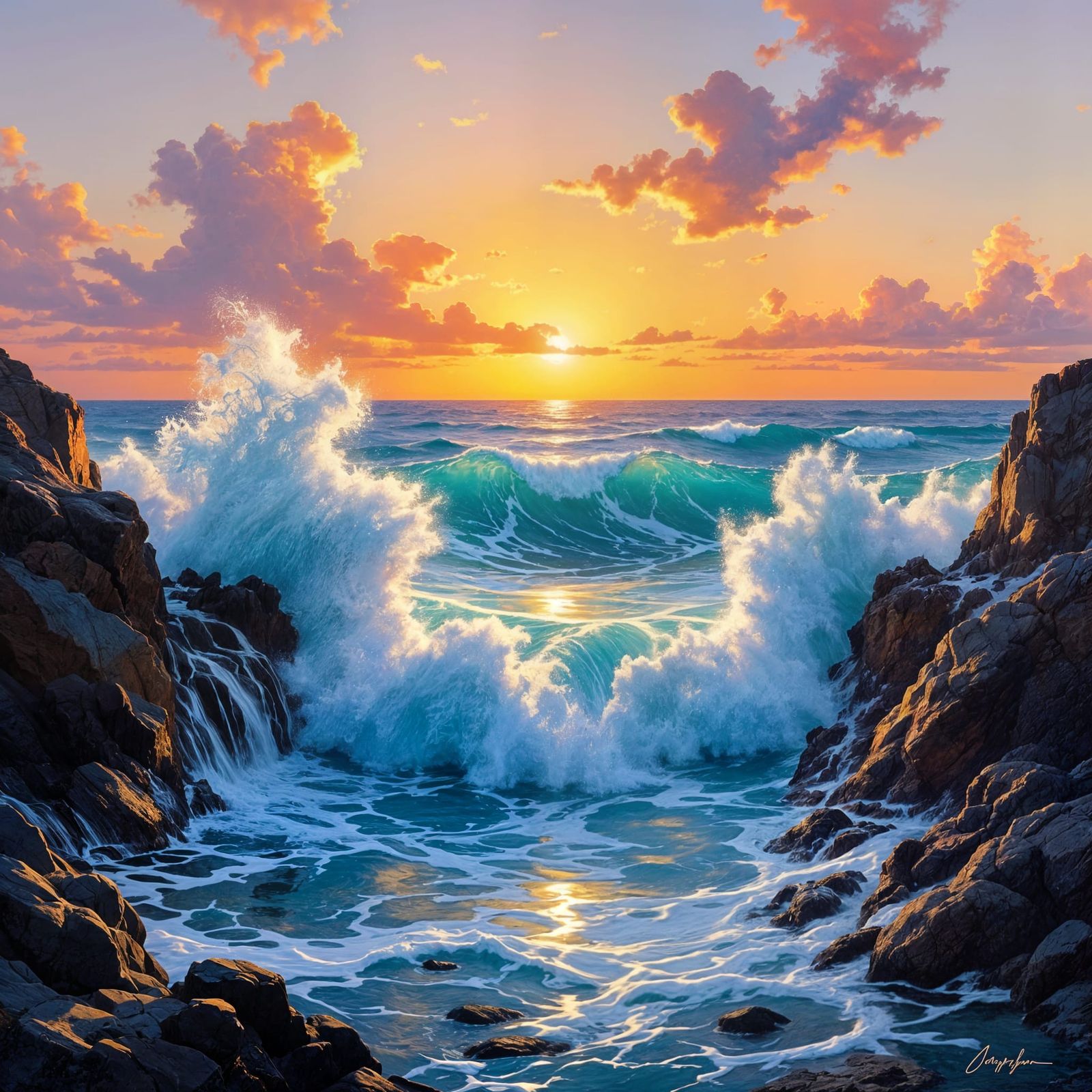 Beautiful Sea View With Crashing Waves