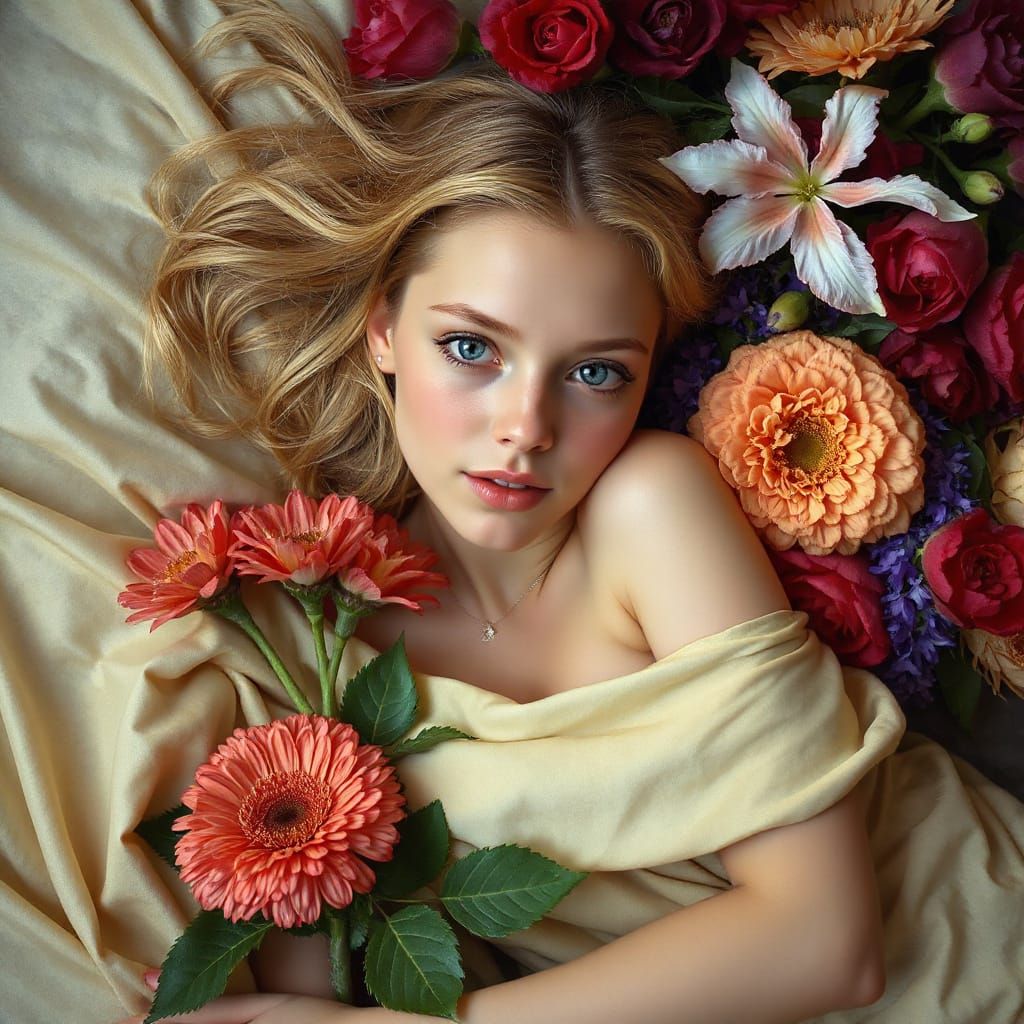 Young Woman in Surrealist Old Masters Style