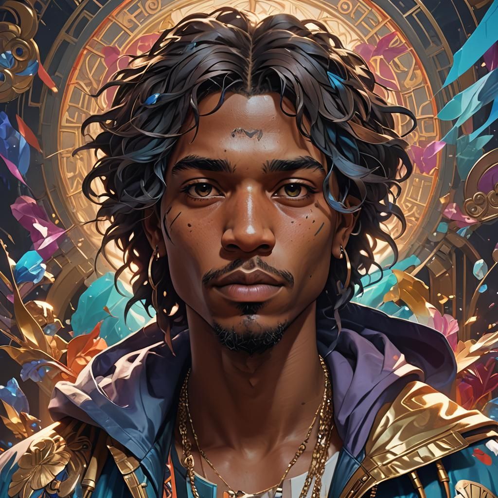 Hyperdetailed Rapper Portrait with Dynamic Lighting