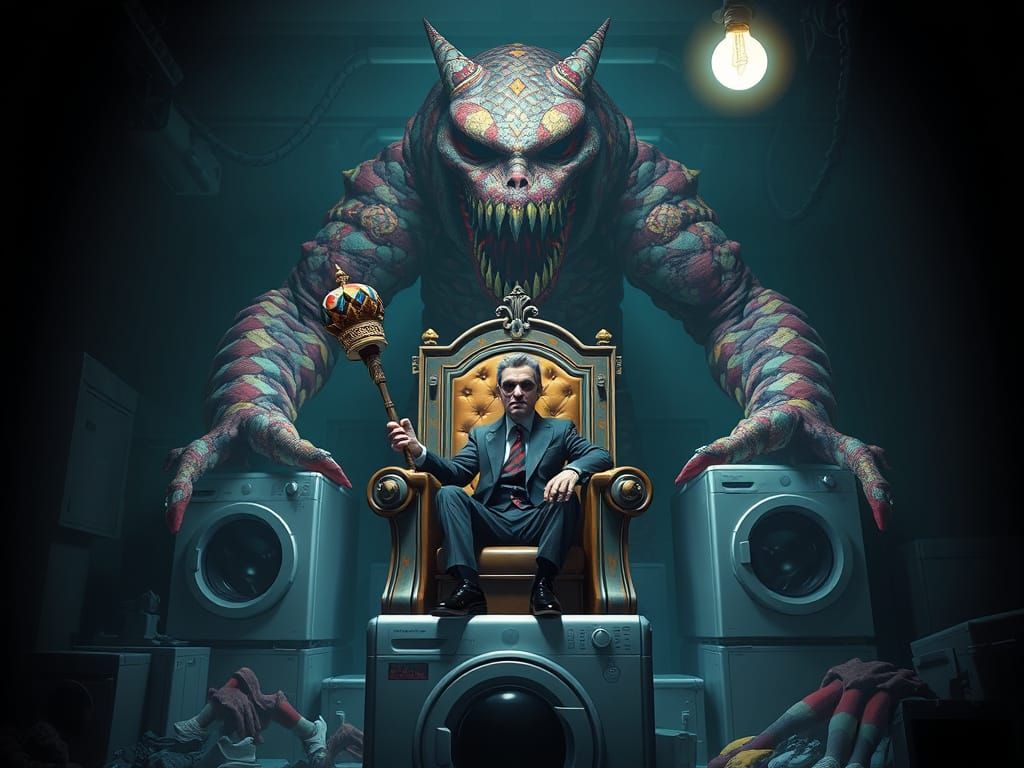 Lord Lint on Agitator Throne with Sock Monster