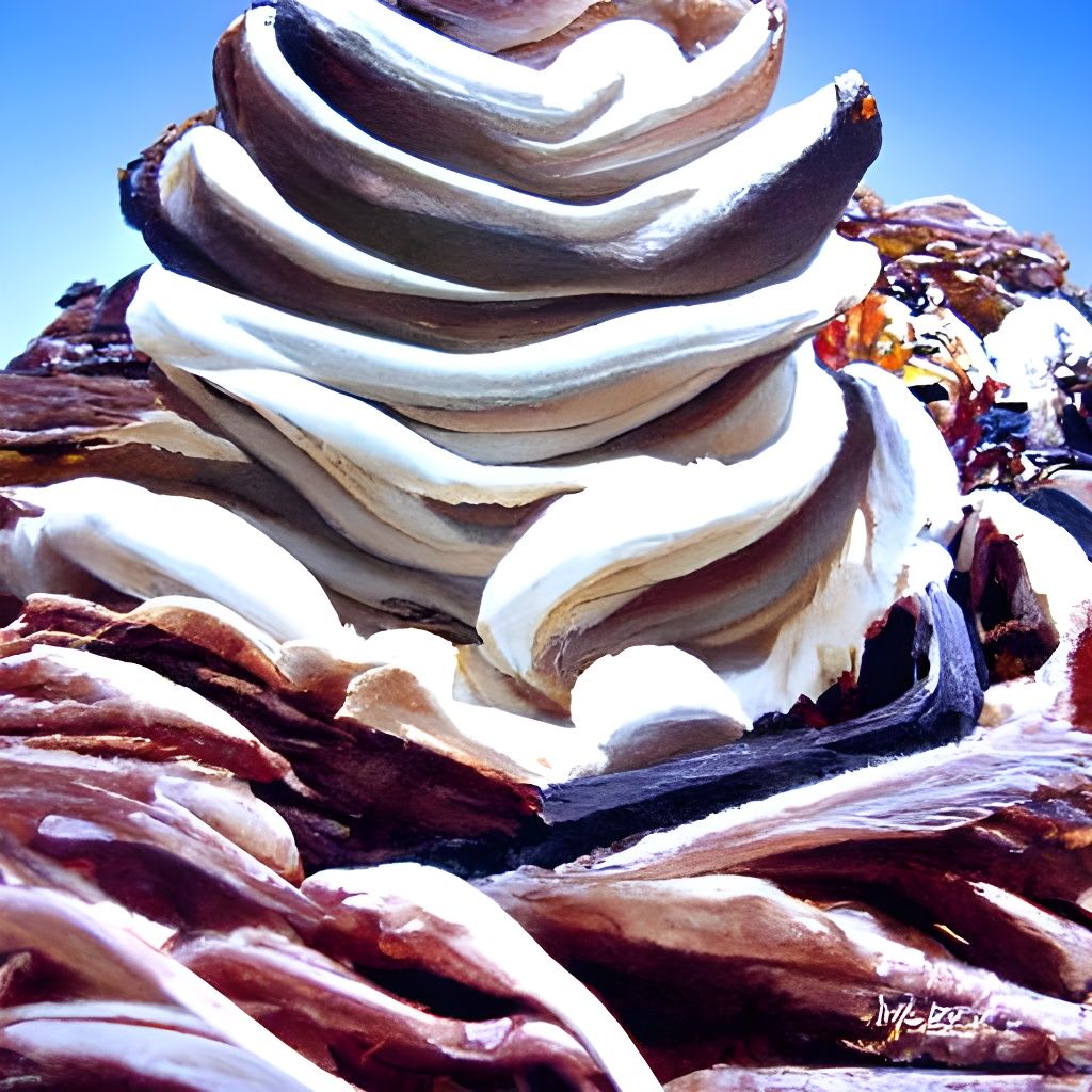 Ice Cream Mountain: Oil Painting in Gurney Style