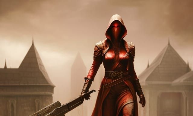 Red Pyramid Head Horror Fantasy Masterpiece