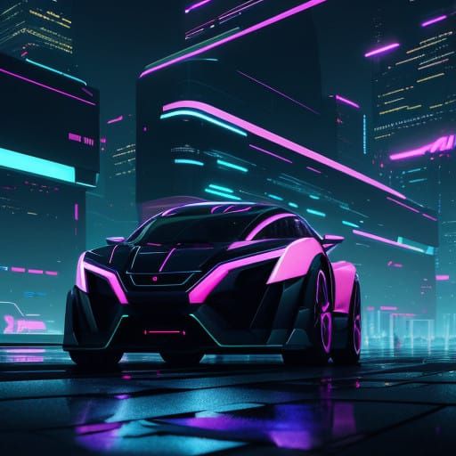 Sleek Futuristic Cityscape at Dusk in Vibrant Electric Blues