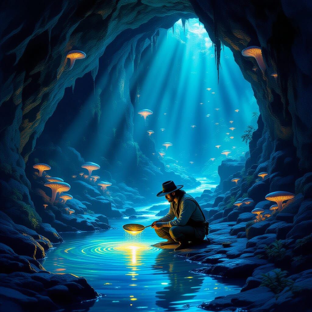 Prospector Finds Gold in Bioluminescent Cavern