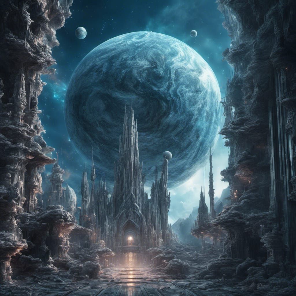 Epic Intergalactic Space Kingdom in Stone Blue