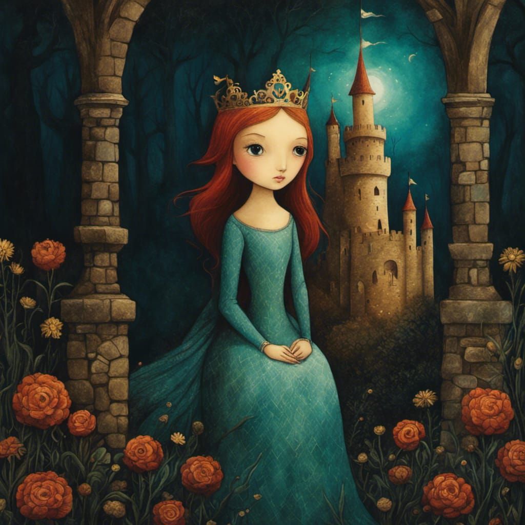Moody Medieval Princess Portrait in a Castle