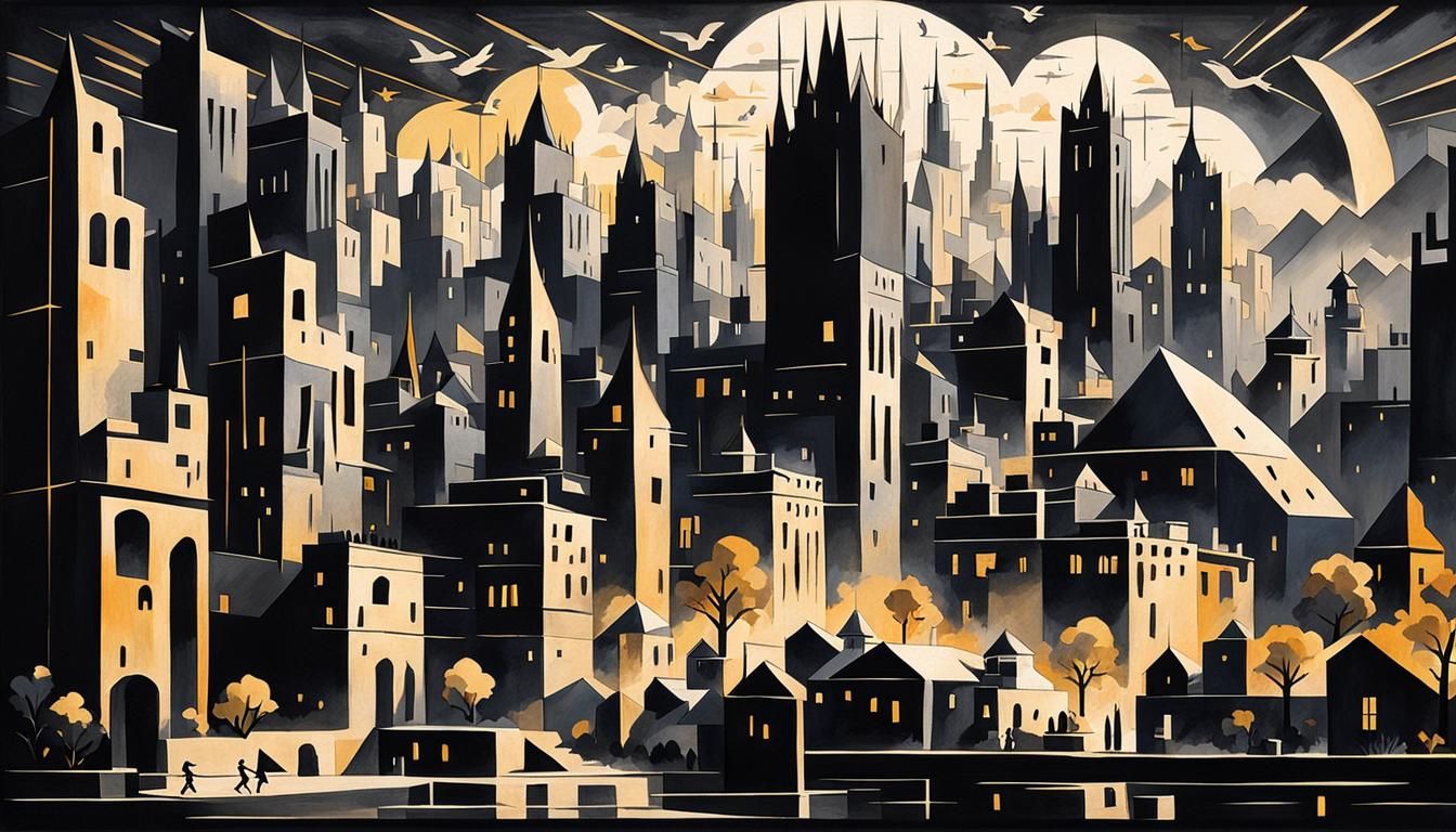 Kafkaesque Noir Metropolis Overrun with Chickens