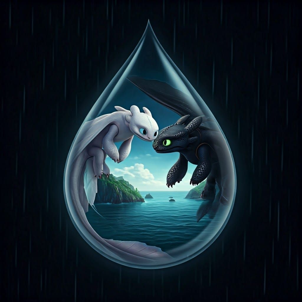 Dragons Gliding Over Ocean in Hyperrealistic Detail