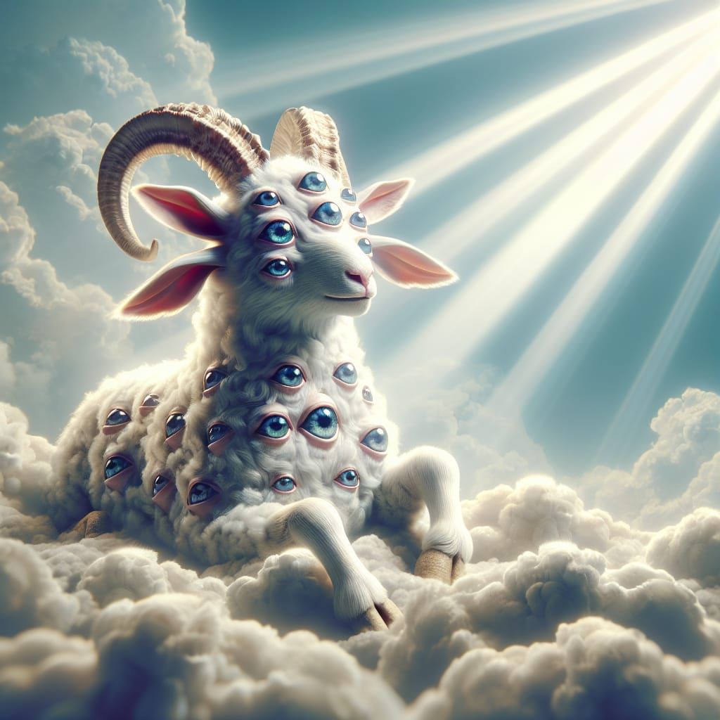 Celestial Lamb with Seven Eyes and Horns