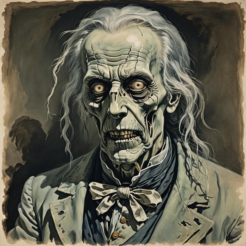 Ghostly Portrait of Jacob Marley's Apparition