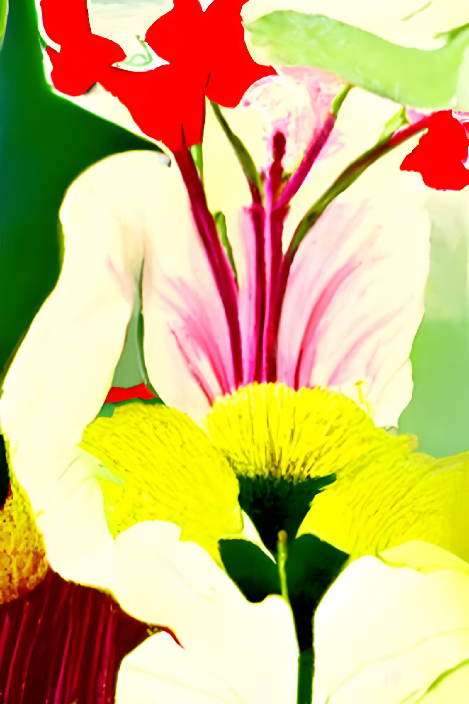 Botanical Floral Art in Vivid Colors