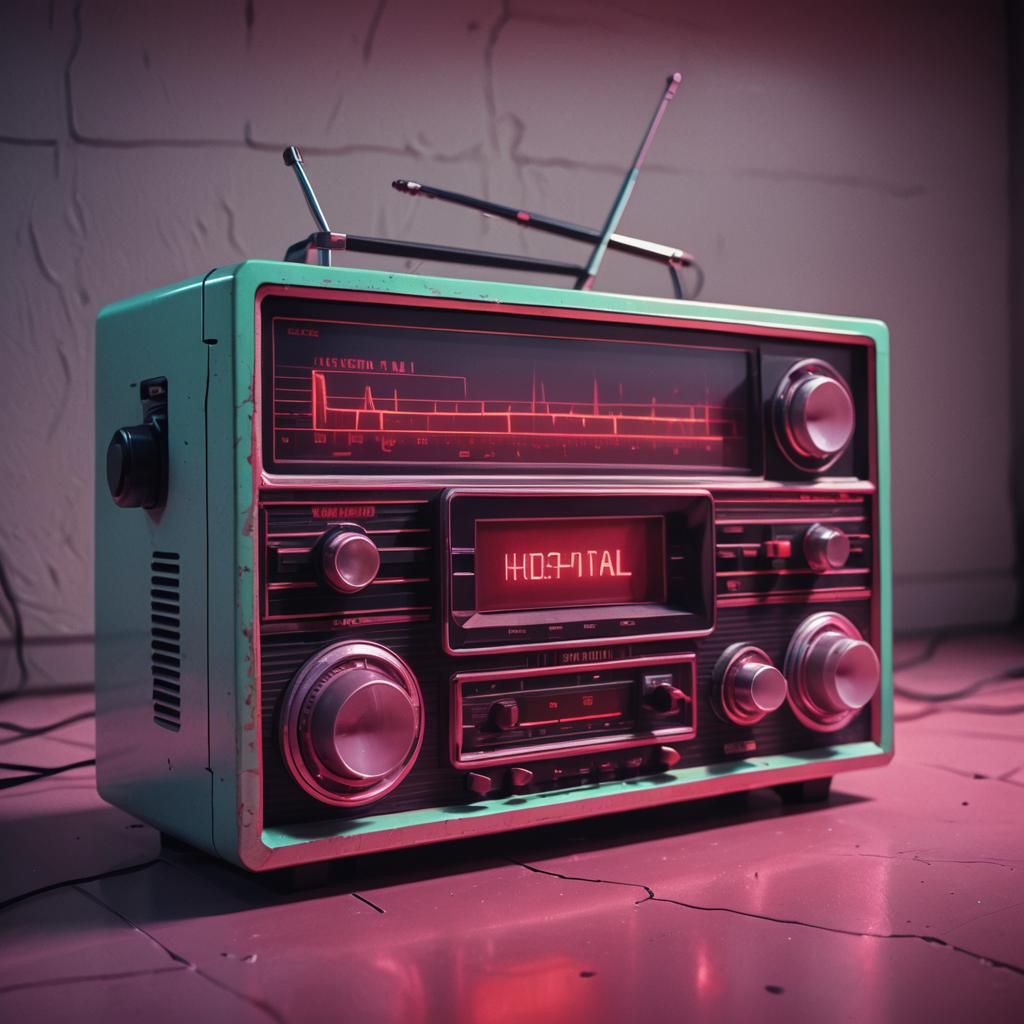 Synthwave Giant Vintage Hospital Radio Set