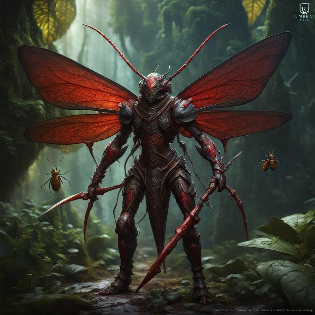 Insectoid Warrior in Jungle Hive with Spear
