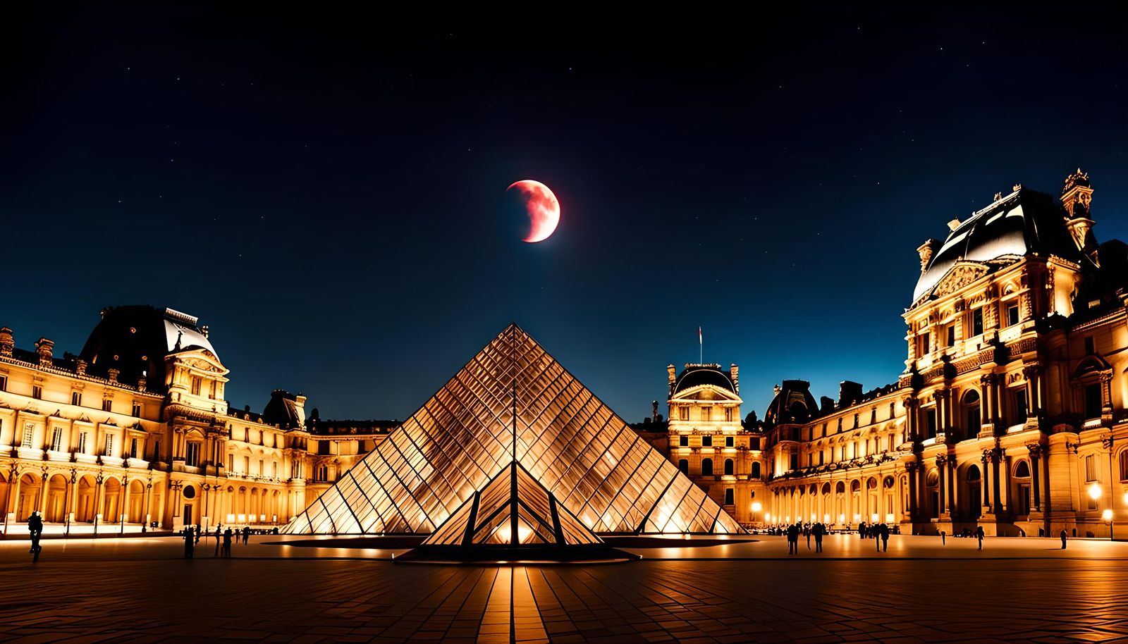 Eclipse at the Louvre: Celestial Dance