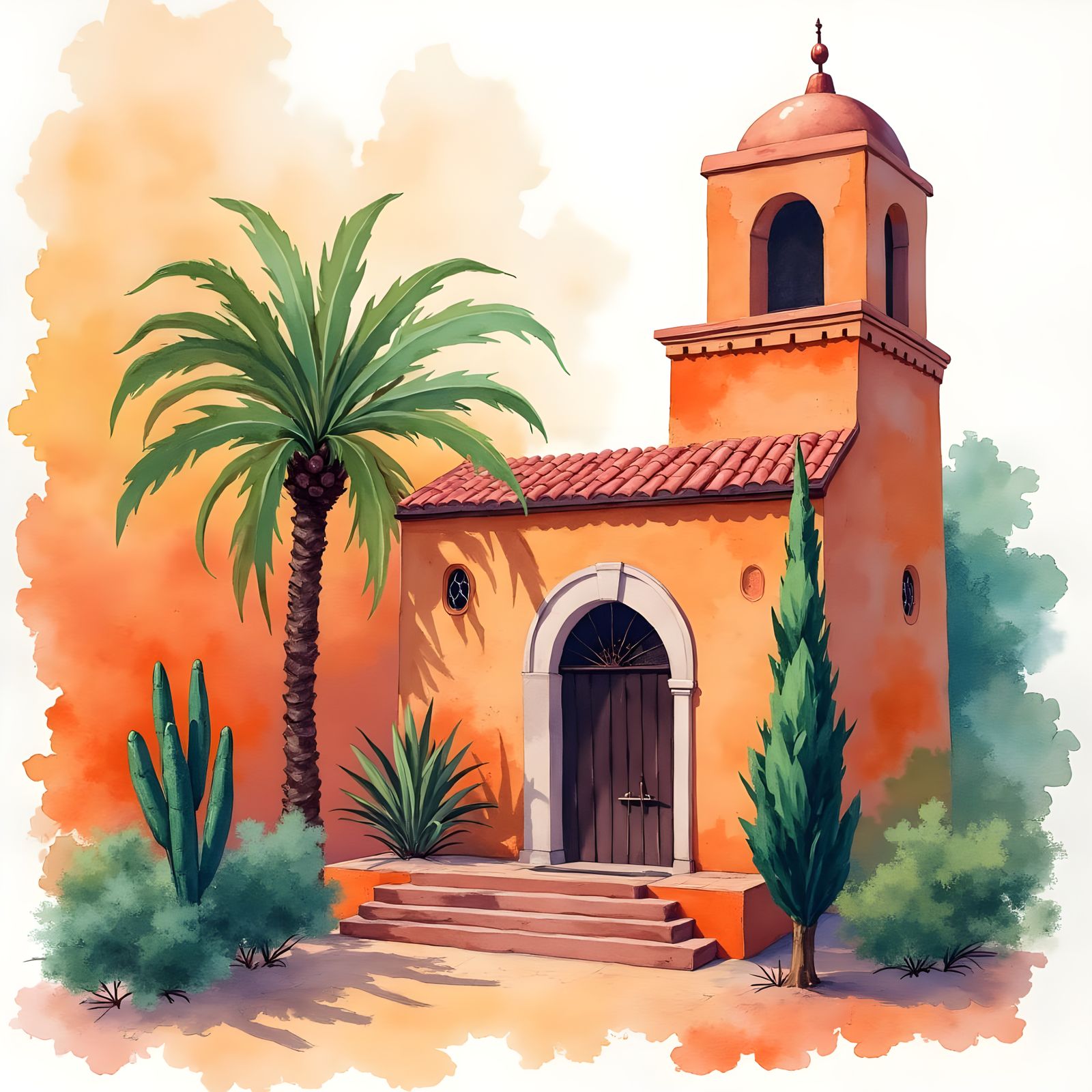 Moroccan Heritage Watercolor: Wet-on-Wet Art