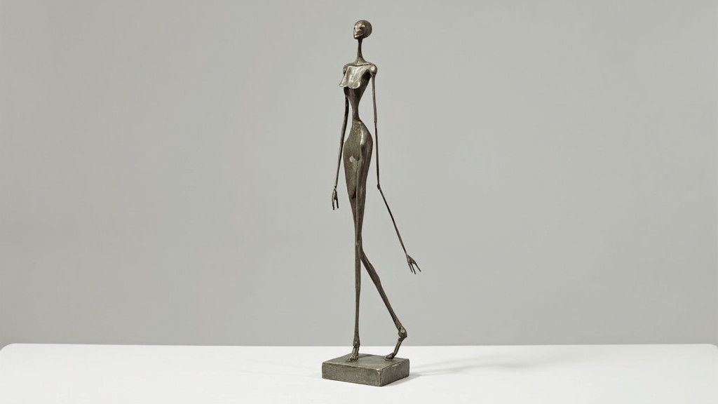 Elegant Woman: Elongated Sculpture in Giacometti Style