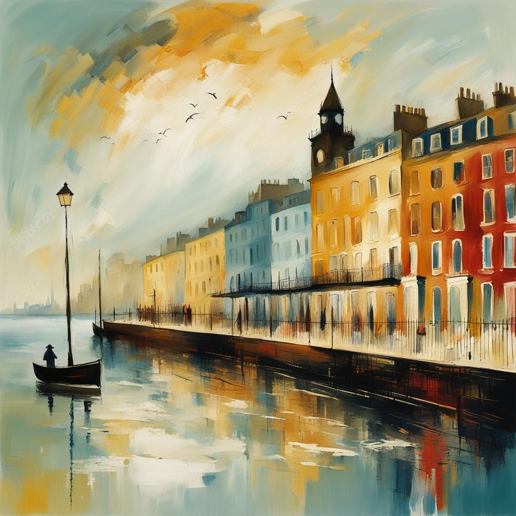 Nineteenth Century Seafront in Romanticism Style