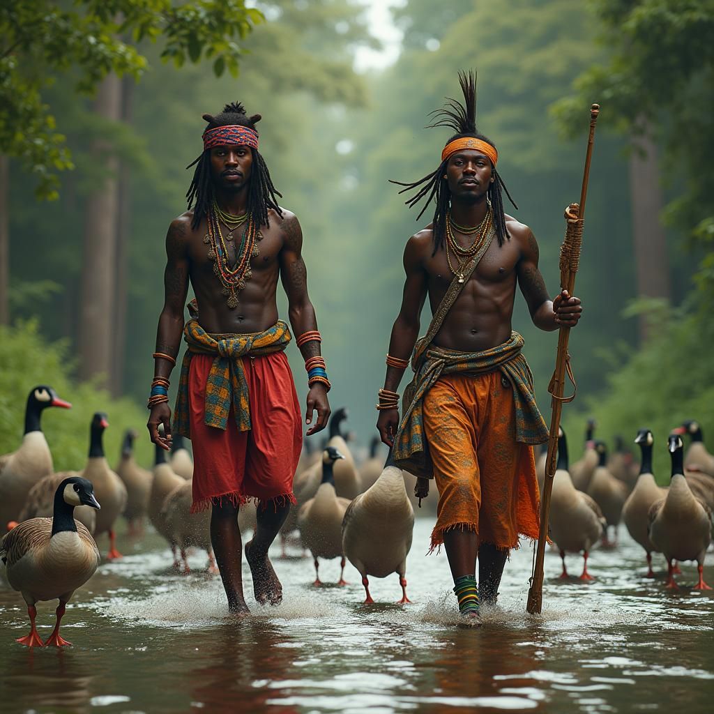 Haitians Hunting Geese in American Park, Concept Art