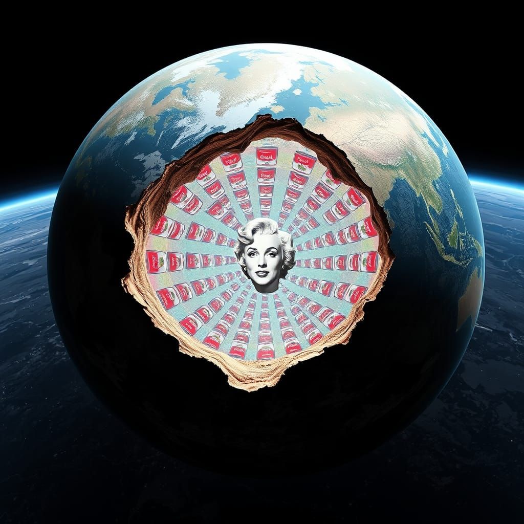 Earth with Warhol-esque Pop Art Still Life