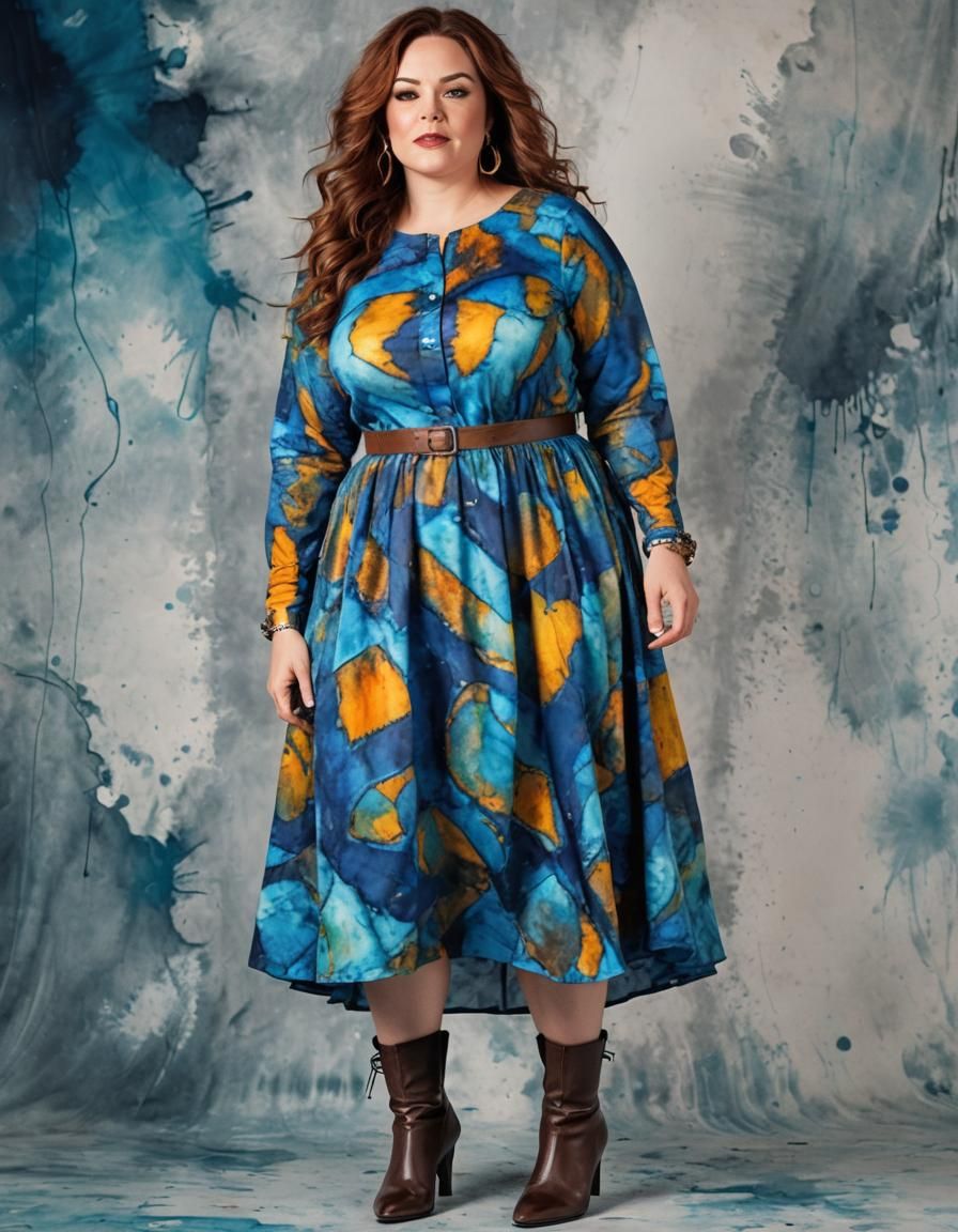 Psychedelic Alcohol Ink Portrait of a Curvy Woman