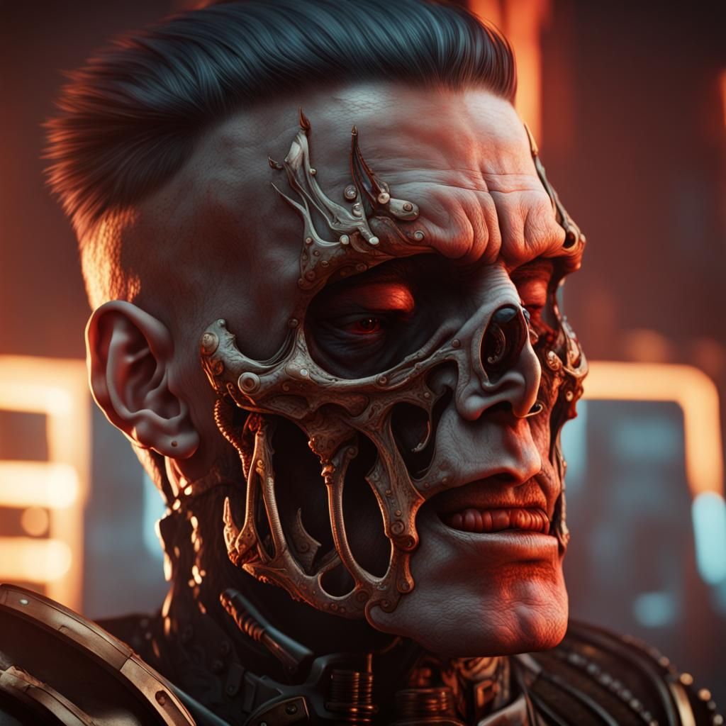 Face Seared to Bone in Detailed Matte Painting