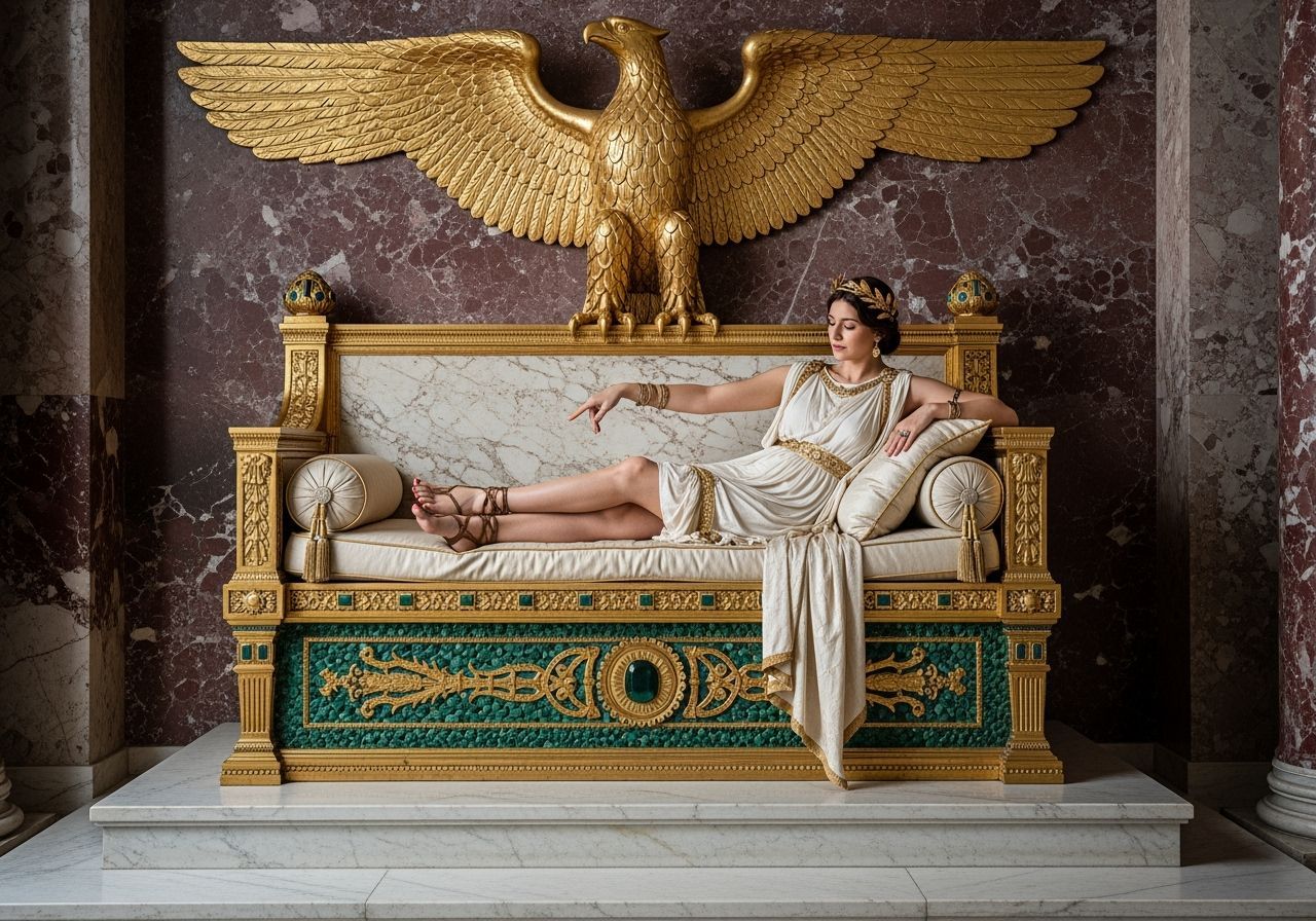 Empress Messalina in Luxurious Roman Palace Throne Room