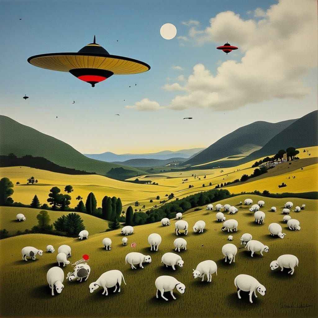 UFO Sightings: Flying Saucer Over Sheep Farm