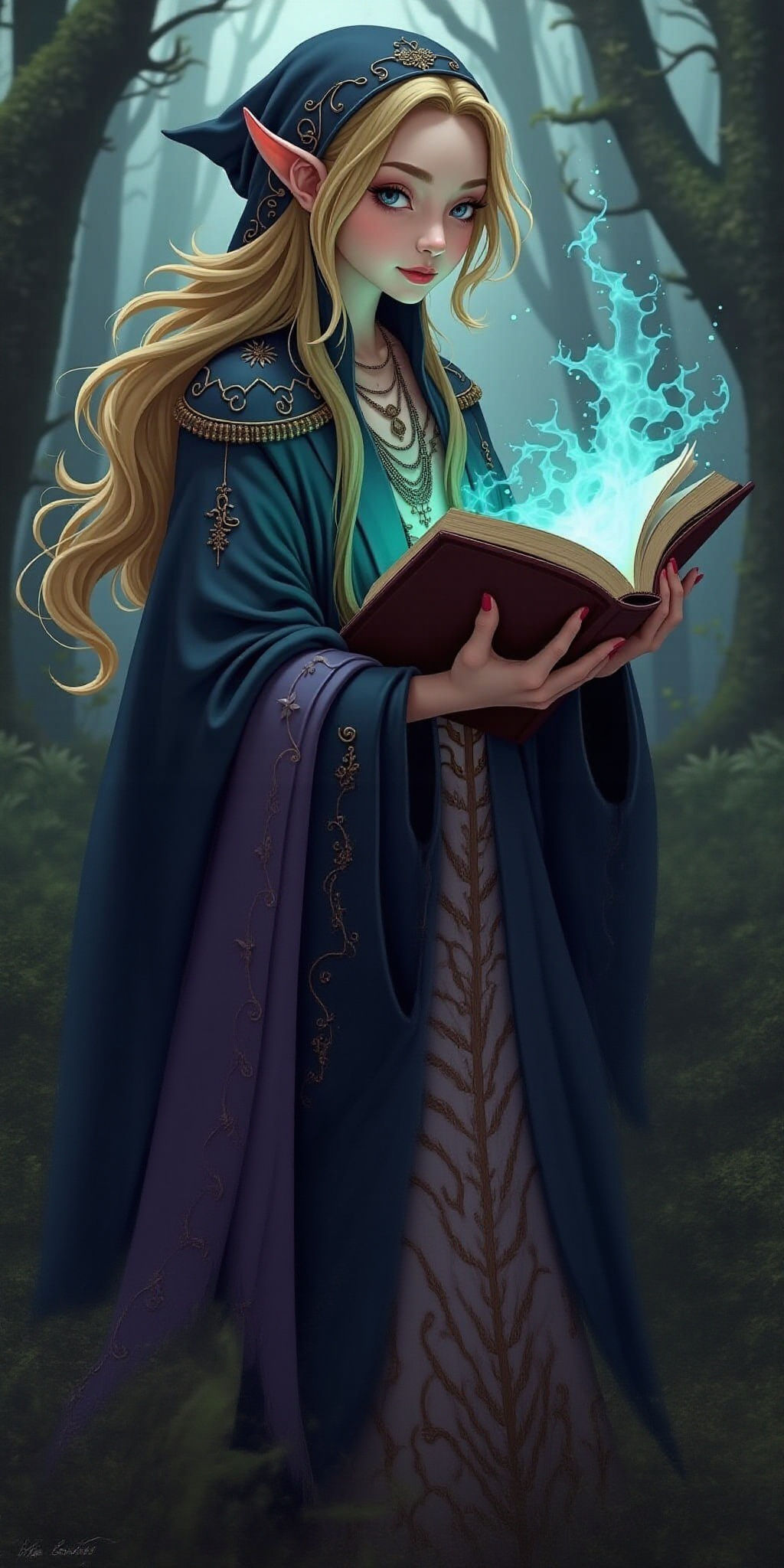 High Elf Warlock with Aura