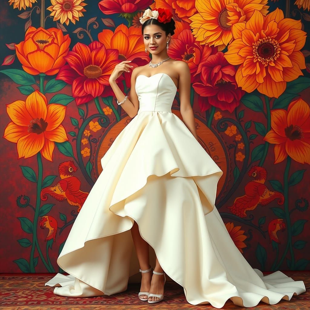 Stunning Mexican Bride in Vibrant Wedding Attire