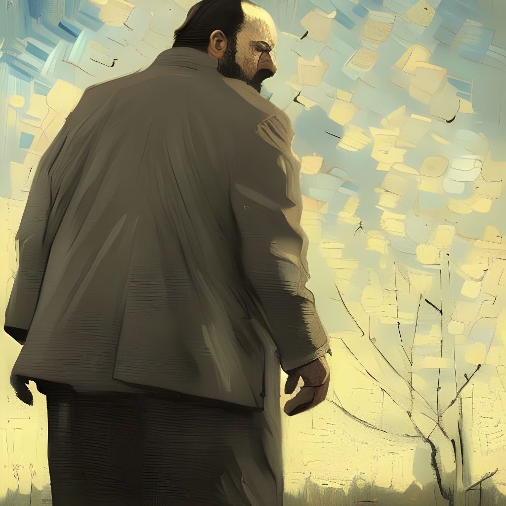 Tony Soprano as Impasto Painting by Van Gogh