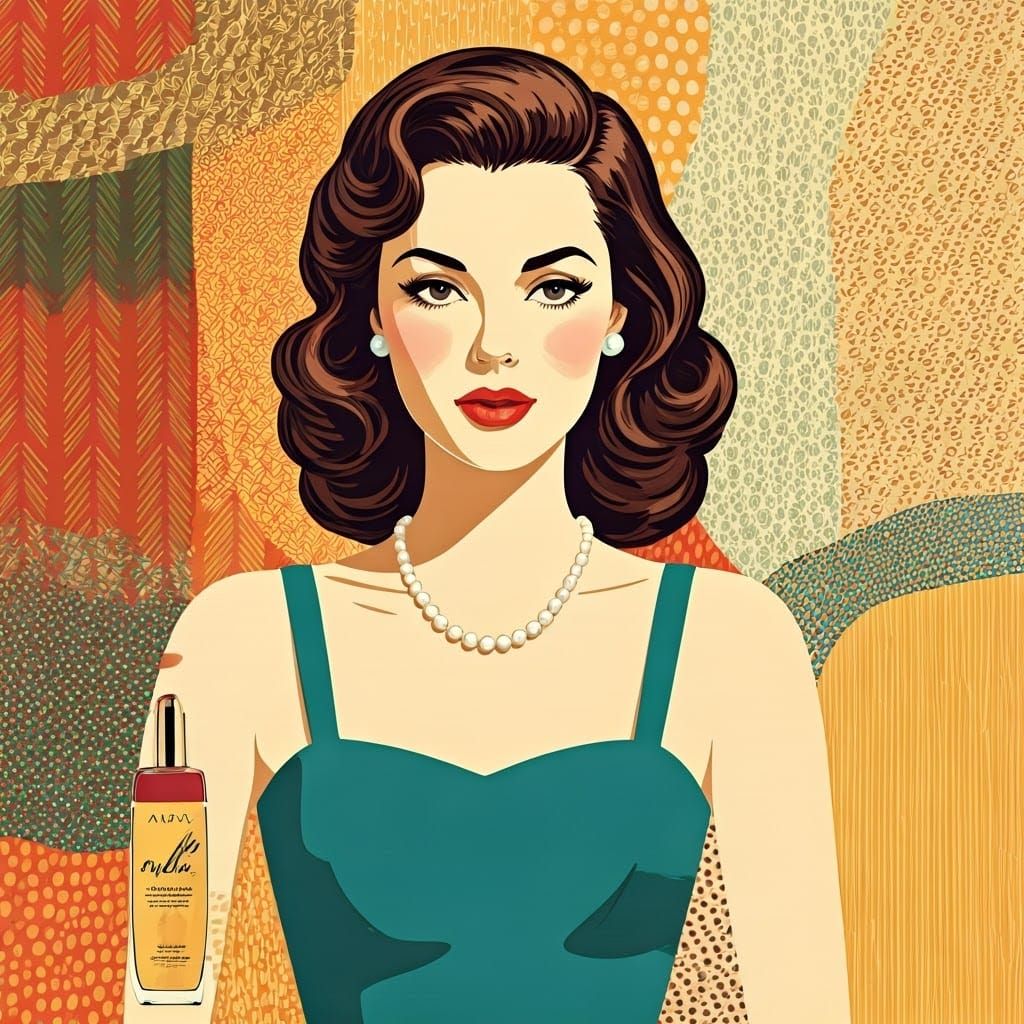 Vintage Glamour: Model in 1950s Fashion Style