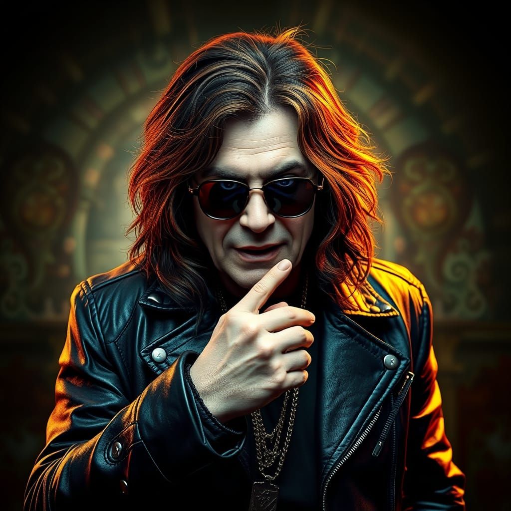 Ozzy Osbourne Portrait in Dark Fantasy Art Style