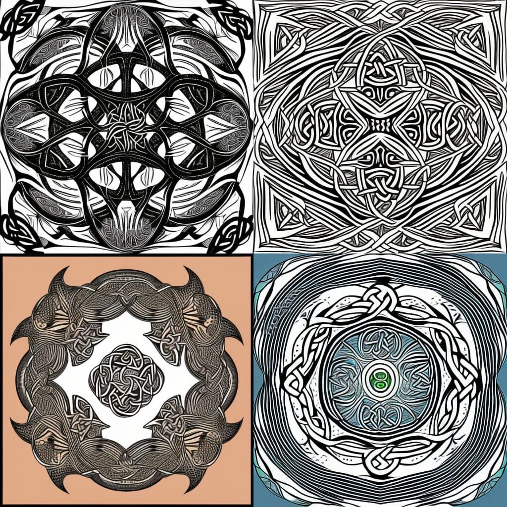 Abstract Celtic Rose with Fractal and Zentangle Elements