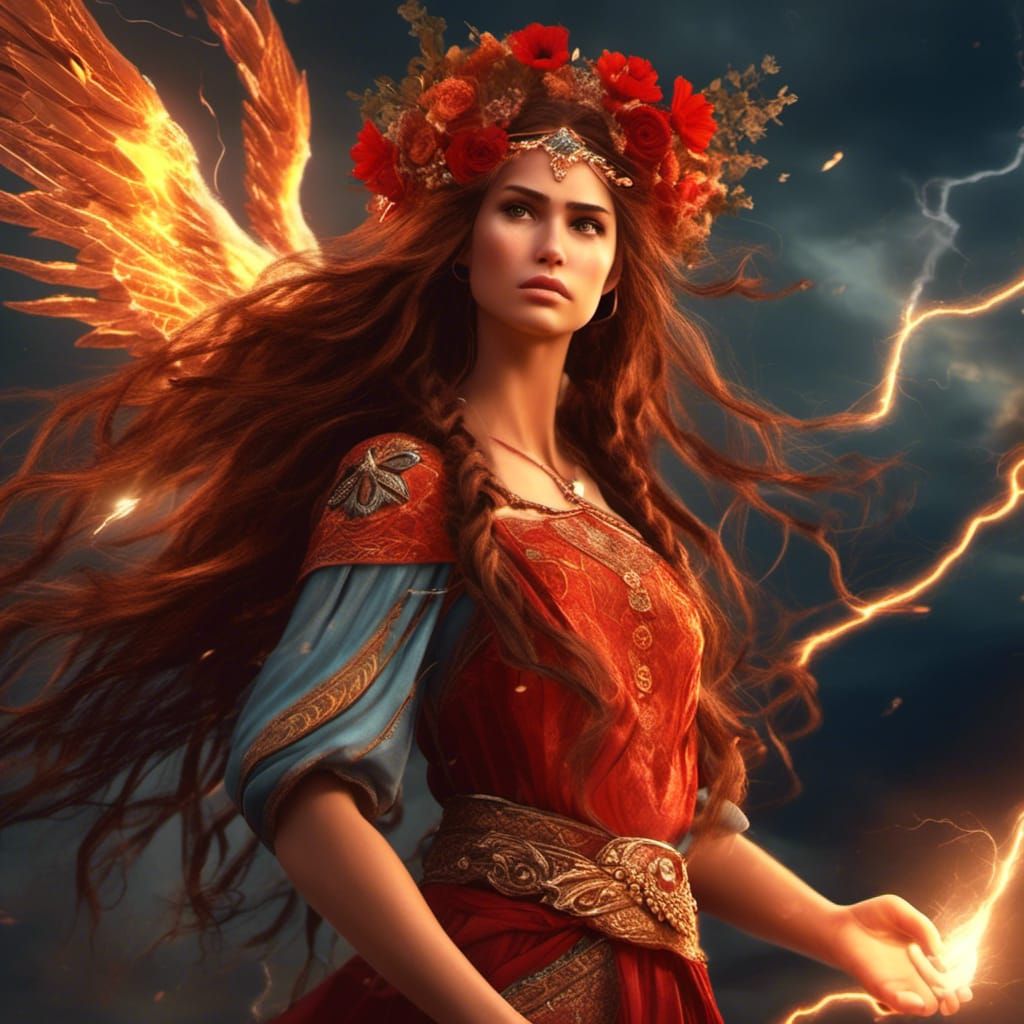 Fairy Ravijojla with Lightning, Digital Painting