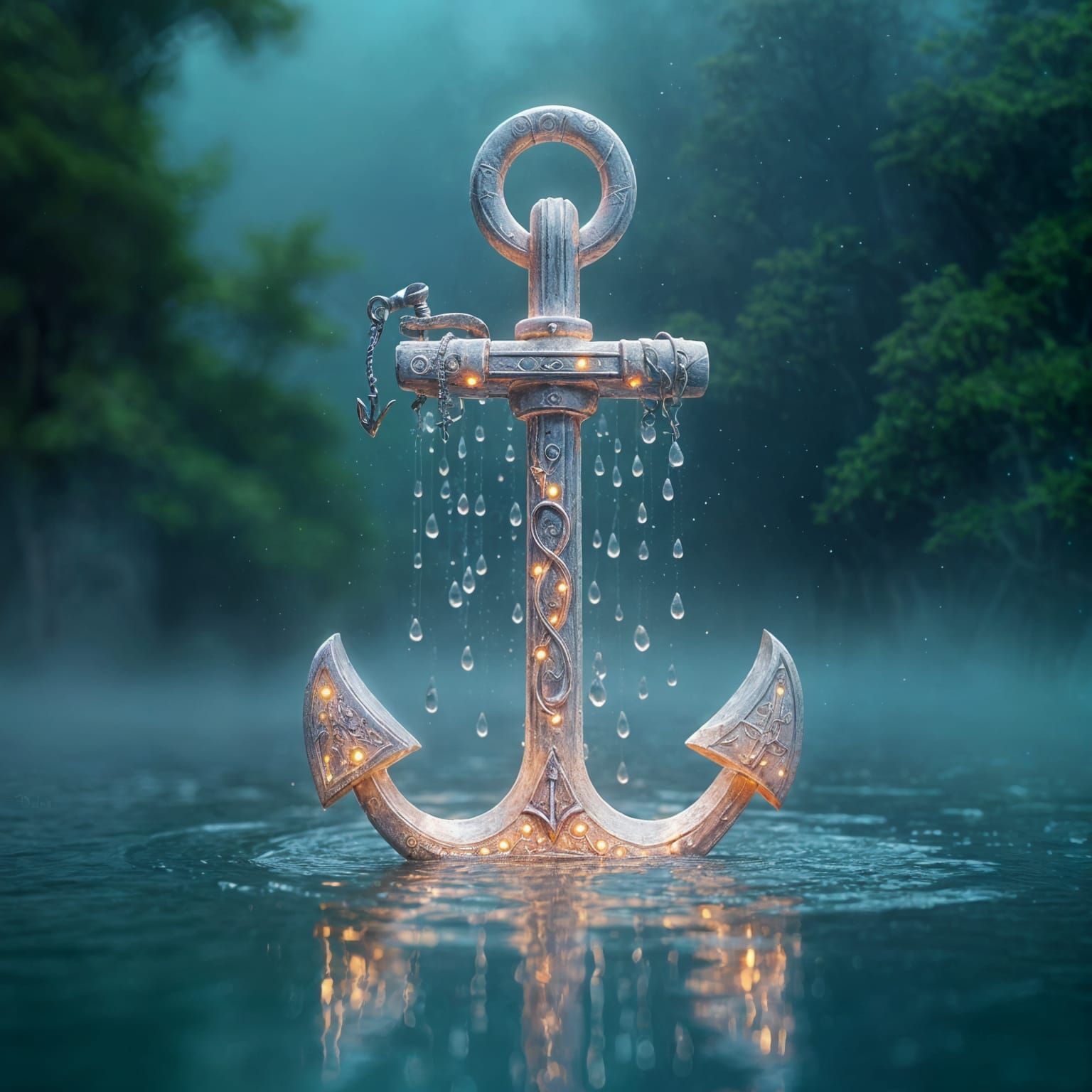 Calming Anchor Scene as Detailed Matte Painting