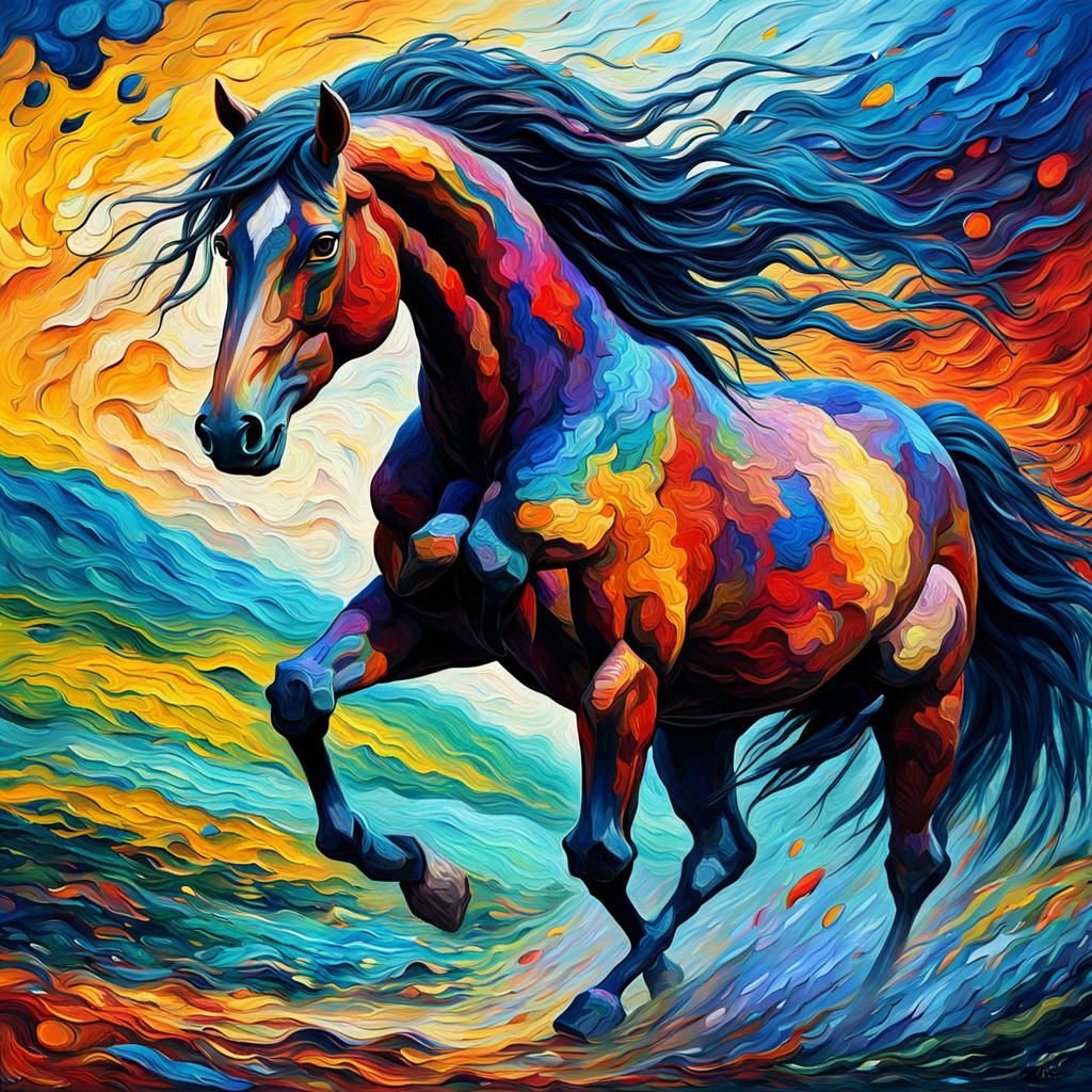 neo-impressionism expressionist style oil painting, smooth post-impressionist impasto acrylic painting, thick layers of ...