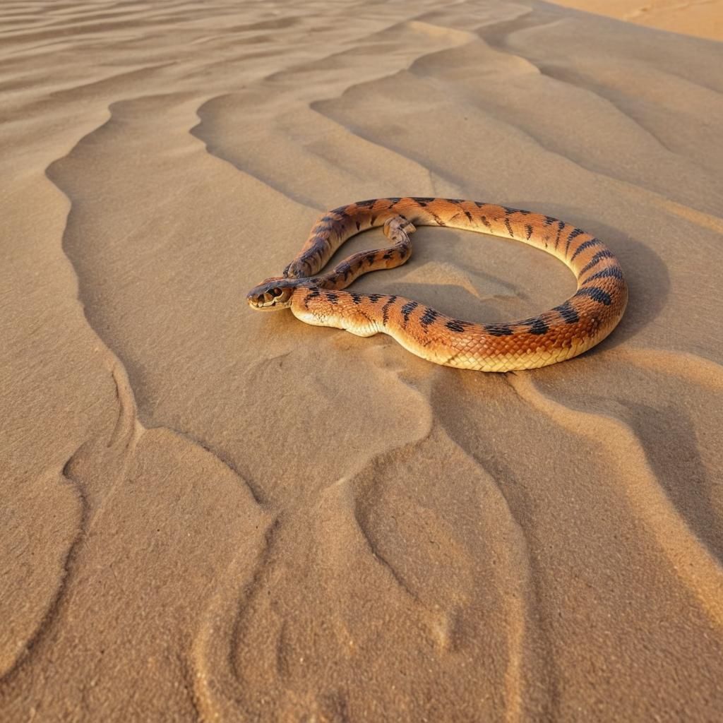 Snake Slithers in a Vibrant Desert Landscape
