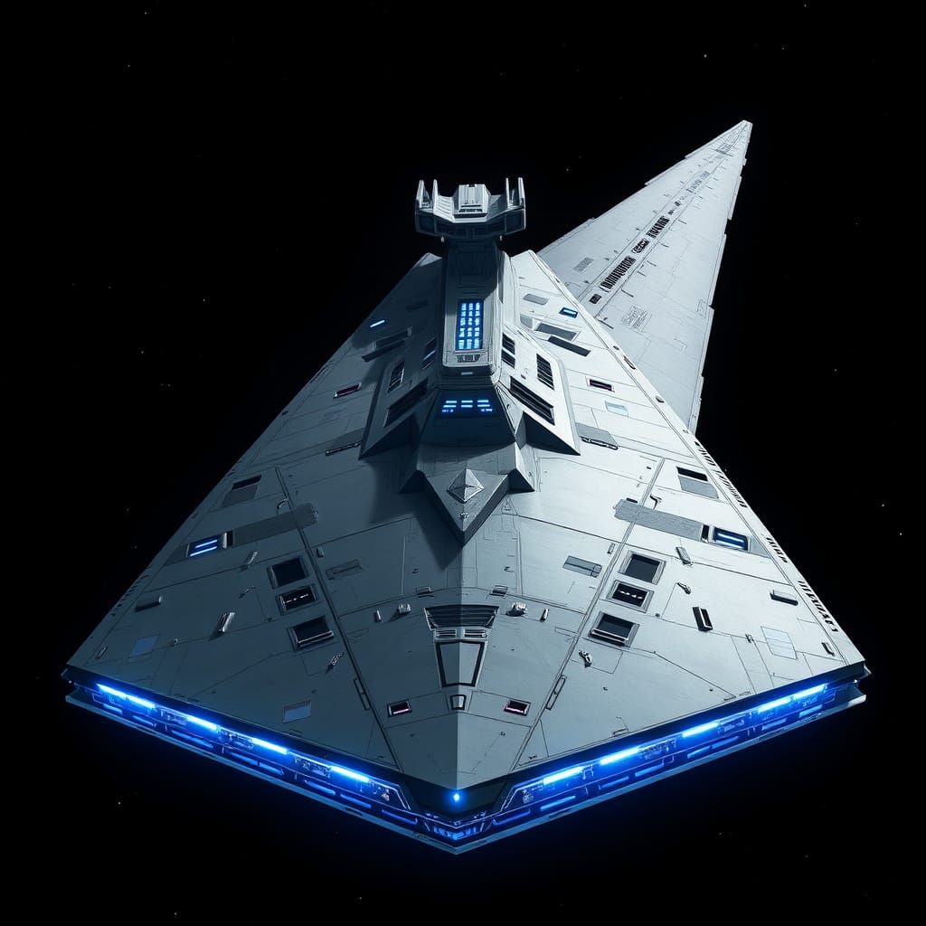 Menacing Delta Star Destroyer in Futuristic Style