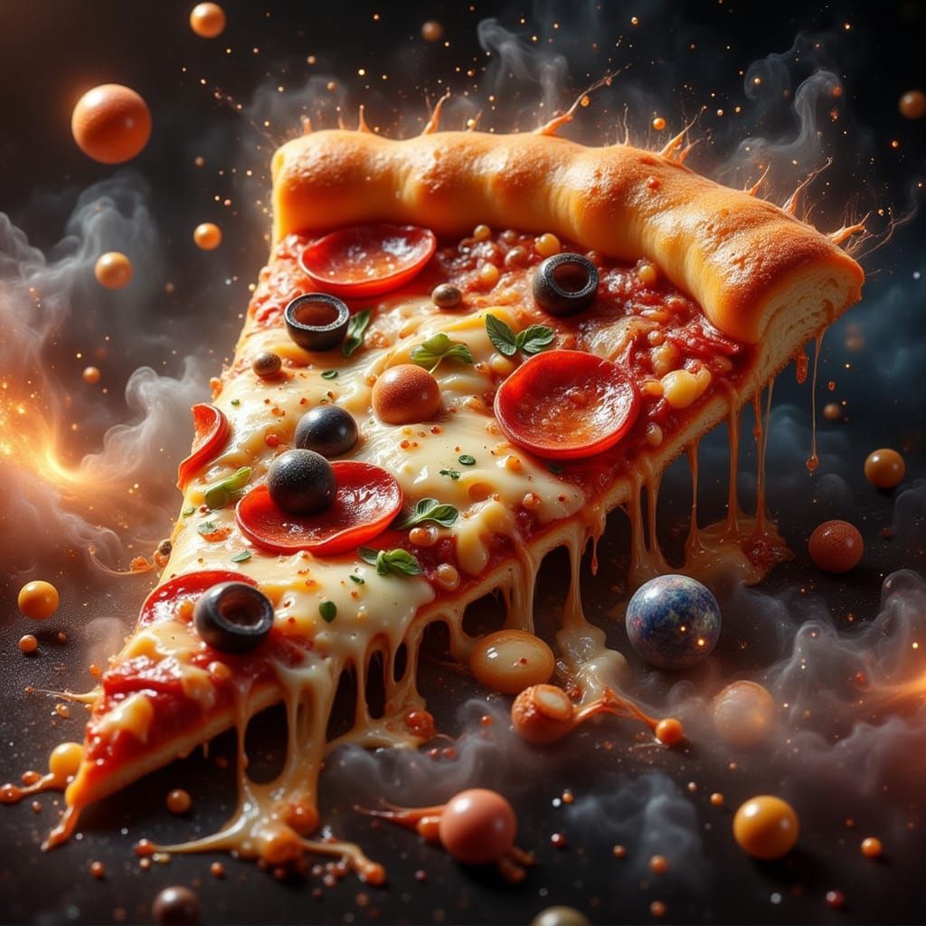 Cosmic Pizza Slice with Nebula Toppings