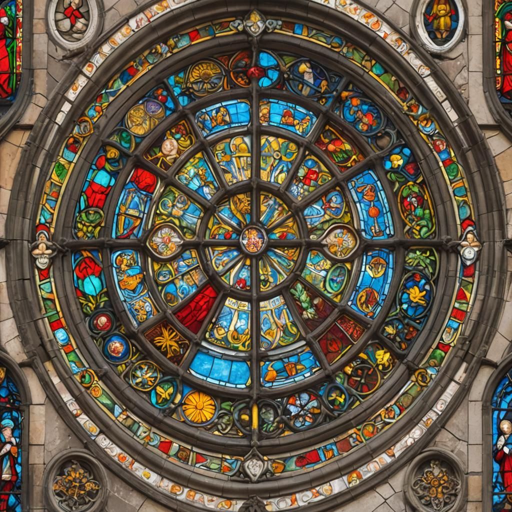 Colorful Stained Glass Window Art