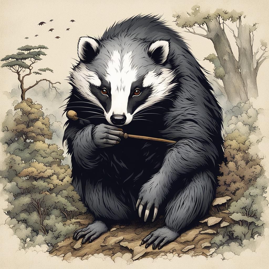 Magical Shapeshifting Badger in Enchanted Forest