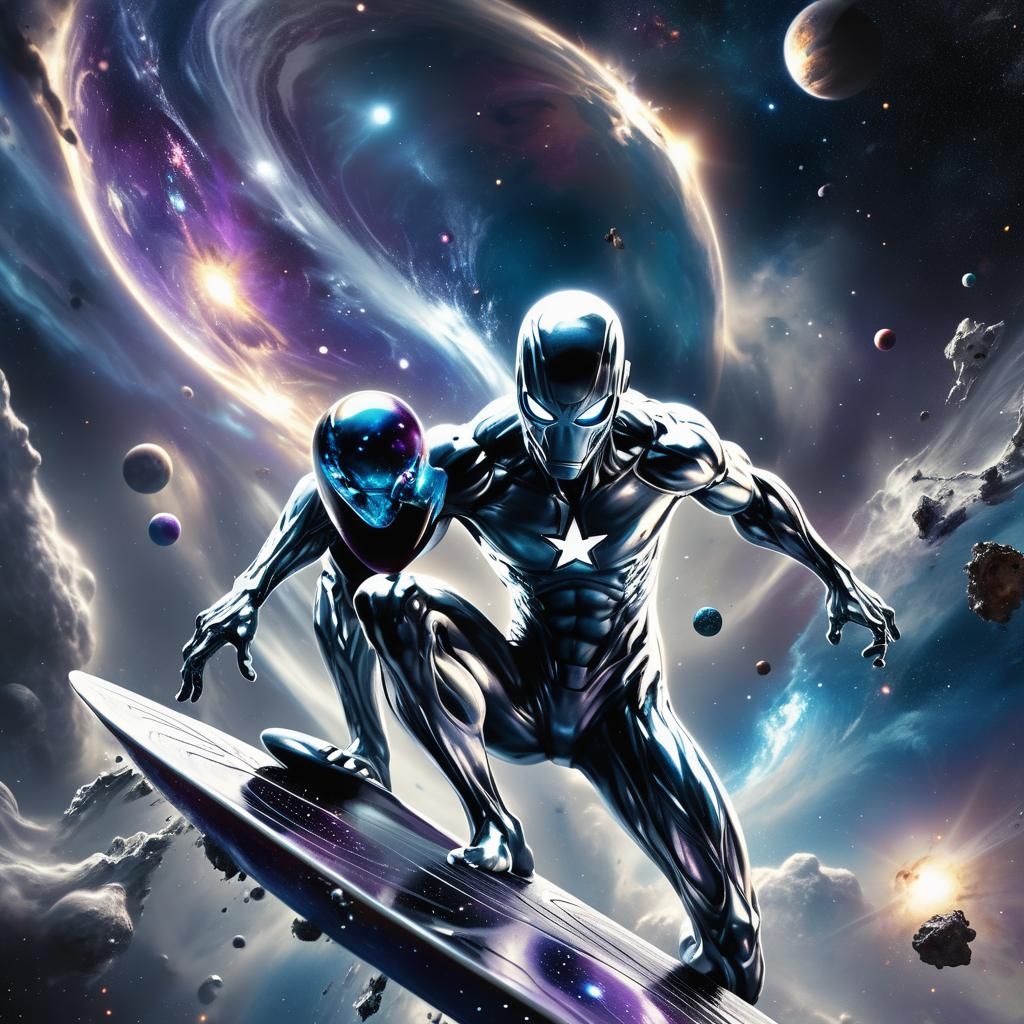 Silver Surfer Soaring Through Space, Cosmic Art