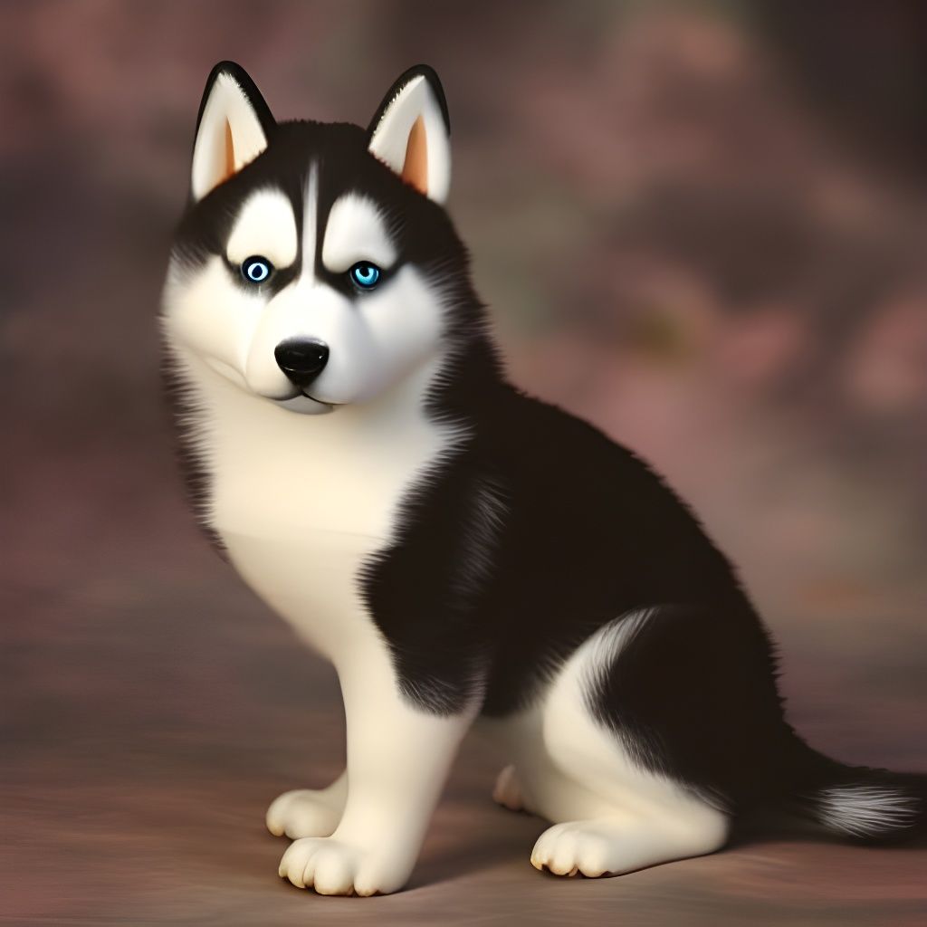 Detailed 8K Concept Art of a Husky Dog