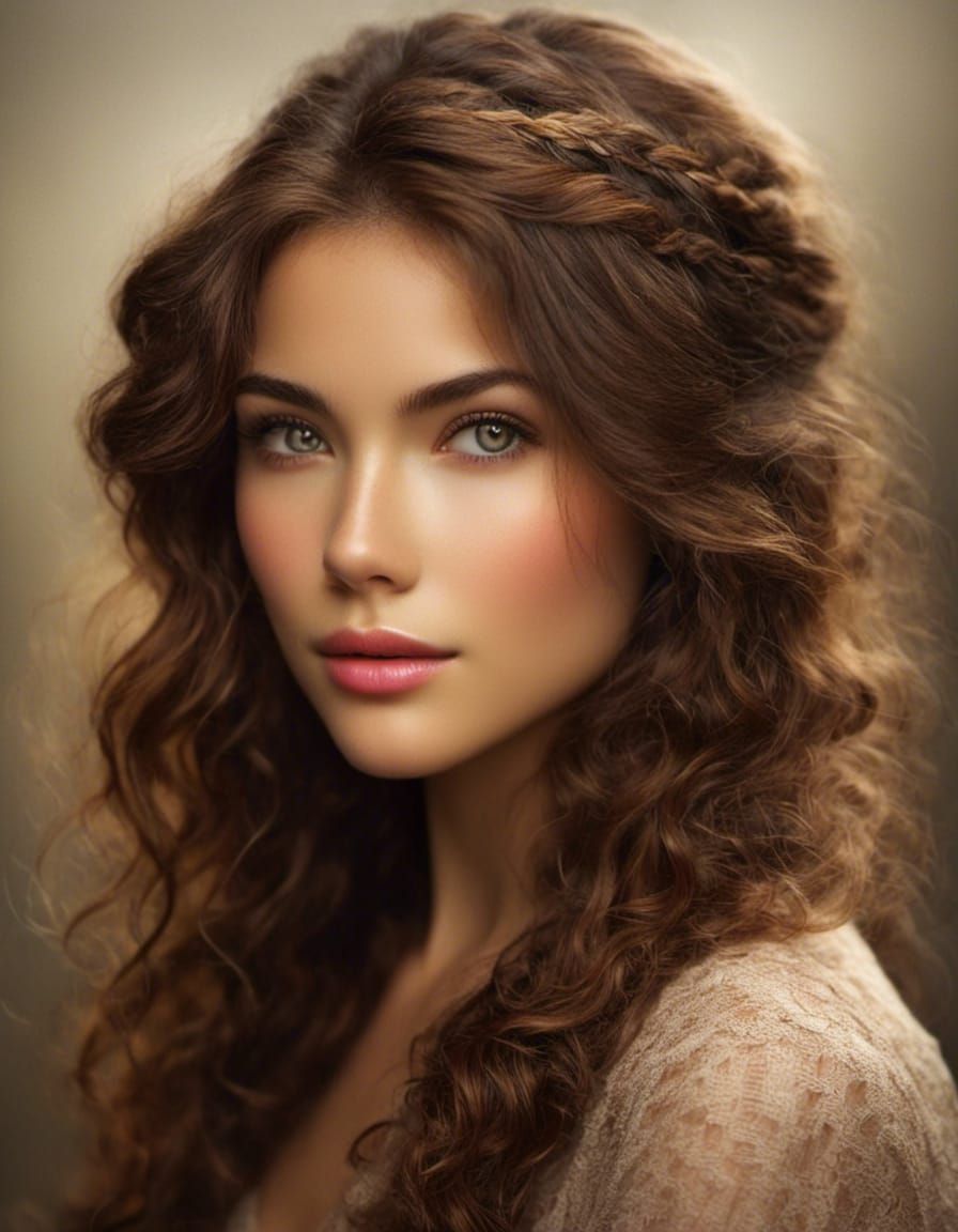 Beautiful Japanese Woman Portrait in Realism Style