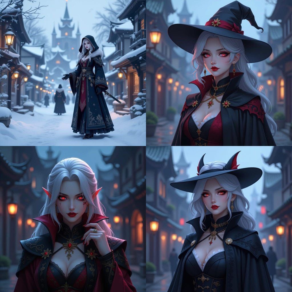 Vampire NPCs in Magical City: 3D Anime Art
