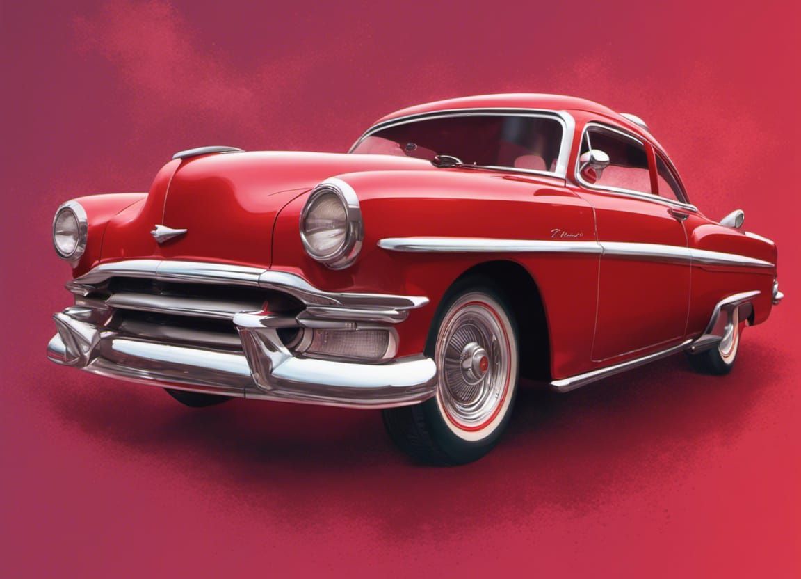 1950s Muscle Car Dashboard in Retro Rockabilly Style