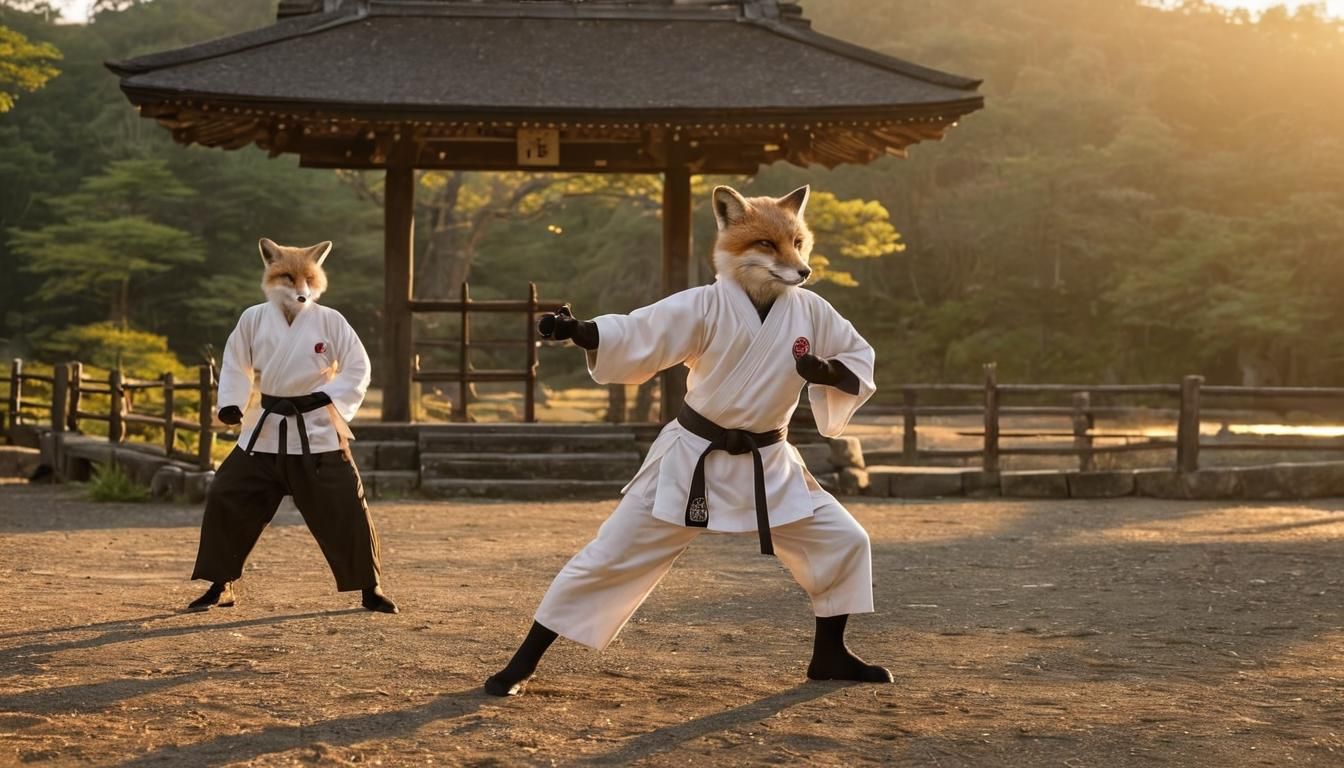 Fox Martial Arts Kata in Japanese Temple