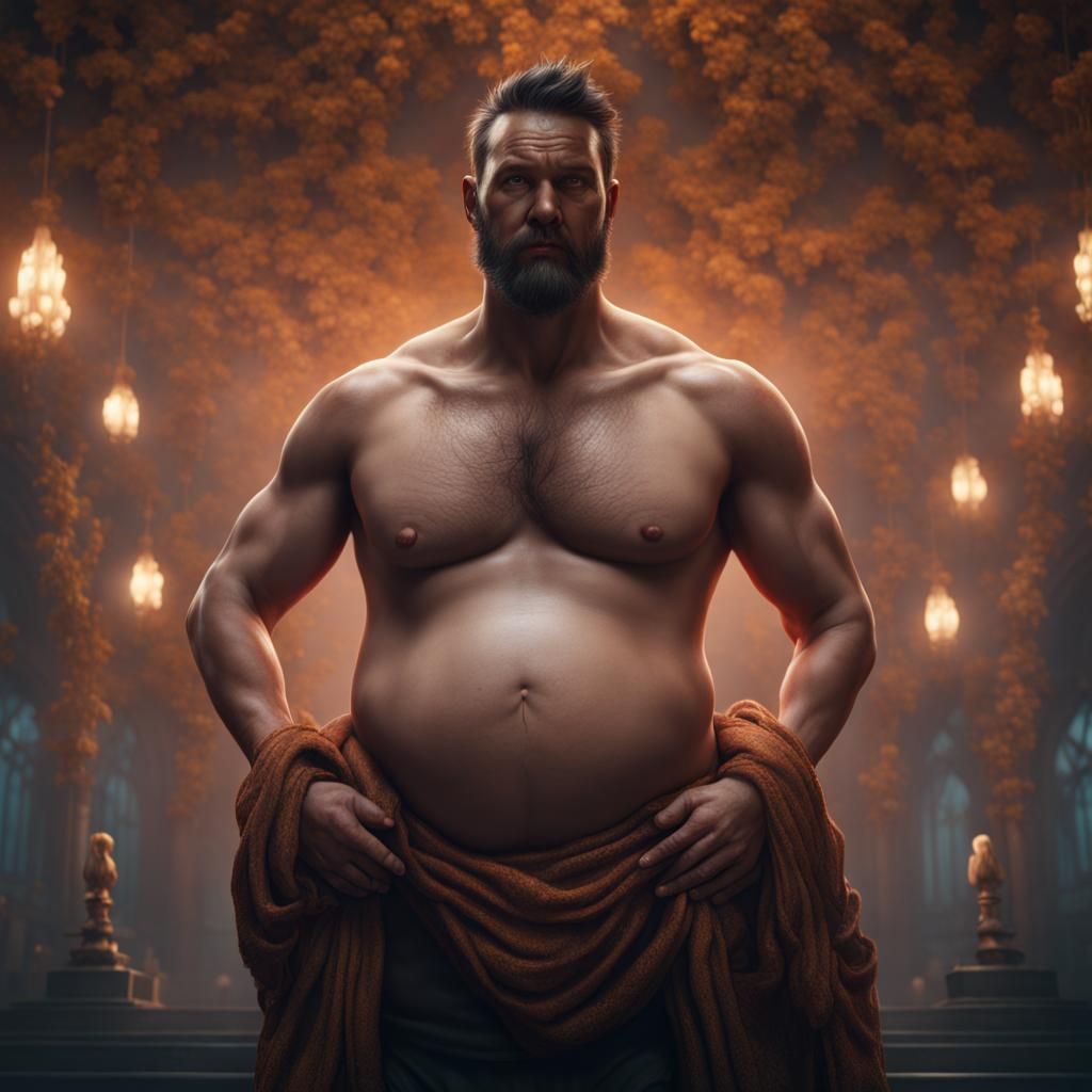 Handsome Pregnant Man in Detailed Fantasy Art