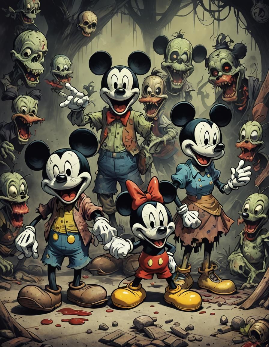Sinister Zombie Mickey and Friends